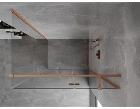 Mexen Mist H T, sprchový kút s výklopnými dverami pravý 70 x 85 cm, číre sklo, medená matná, 8A5T-070-085-65-00-P