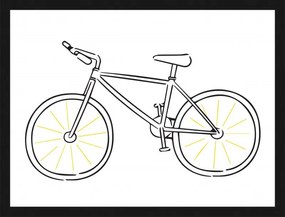 Rámovaný obraz Kreslený bicykel, 40x30 cm