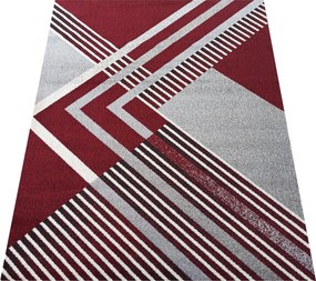 DY OTTO 03 Sivý a červený koberec Rozmer: 160x220 cm