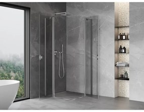 Mexen, Mexen Mist Duo výklopný sprchový kút 80 x 80 cm, priehľadný, chróm - 8A4-080-080-01-00