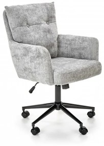 Kancelárska otočná stolička FLORES — látka, svetlo šedá