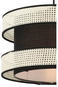 Luster na lanku HALO 1xE27/60W/230V čierna/krémová