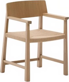 Jedálenské kreslo s podrúčkami z dubového dreva v prírodnej farbe Idun – Kave Home