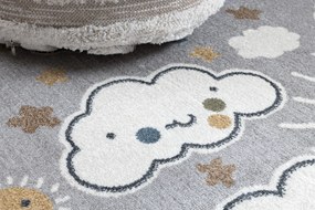 Koberec BONO 8437 kruh, sivo-krémový, Obláčiky