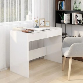Stôl lesklý biely 101x50x76,5 cm drevotrieska 809563