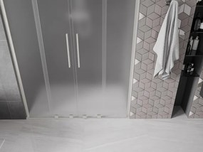 Mexen Velar L Duo, posuvné sprchové dvere do otvoru 150 cm, 8mm sklo námraza, brúsená oceľ, 871-150-003-32-97