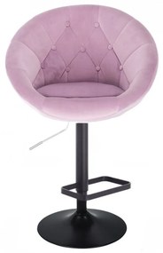 LuxuryForm DESIGN Barová stolička VERA VELUR na čiernom tanieri - levanduľa