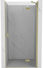 Mexen Mist-H, 1-krídlové sprchové dvere pravé 115 cm, číre sklo, zlatý matný profil, 8A5-115-000-55-00-P