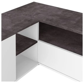 Sivo-biely TV stolík v dekore betónu 90x45 cm Angle – TemaHome