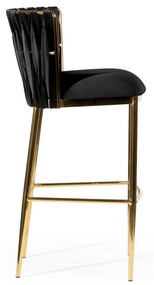 BAROVÁ STOLIČKA ALETTA ČIERNY ZAMAT + ZLATÁ 70