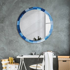 Okrúhle ozdobné zrkadlo Modrý abstrakt fi 90 cm