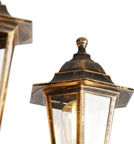 Inteligentný vonkajší lampáš zlatý s 3 svetlami vrátane WiFi ST64 - New Haven