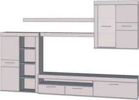 Obývacia stena Zumba, dub pieskový/biela