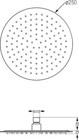 Mexen Kai, podomietková sprchová/vaňová sada DR70 s dažďovou sprchou 25 cm, biela, 77602DR70251-20