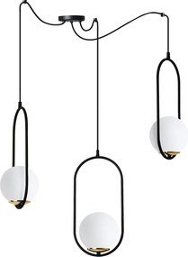 Závesné svietidlo Florence Spider, 3x biele sklenené tienidlo, b/g, U