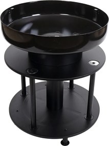Ohnisko s grilovacou platňou HWC-K95, oceľ / nerez / smalt Ø56cm - čierna