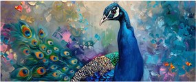 Obraz - Maľba páva (120x50 cm)