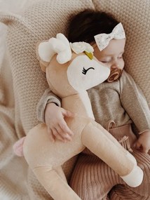 Plyšová srnka Bambi béžové kvety  35 cm