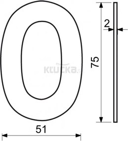 RN.75L číslo "0" 75 mm čierné matné