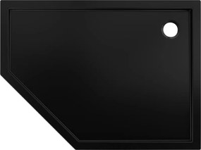 Mexen Flow, päťuholníková sprchová vanička slim 100 x 80 cm, pravá, čierna matná, 46P708010R