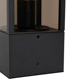 Stojanové vonkajšie svietidlo čierne s dymom 40 cm IP44 - Charlois