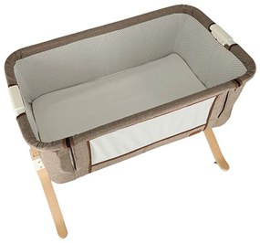 KIK Detská postieľka, drevená postieľka na kolieskach detská posteľ hnedá