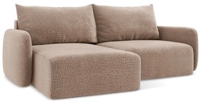 Svetlohnedá rozkladacia/s úložným priestorom rohová pohovka (ľavý roh) Kalena – Makamii