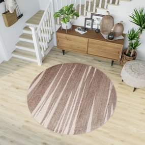 Koberec SARI 3436A 3UX tmavobéžový kruh