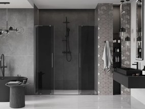 Mexen Velar L Duo, posuvné sprchové dvere do otvoru 170 cm, 8mm šedé sklo, grafit brúsený, 871-170-003-42-66