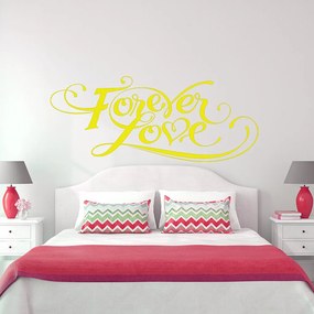 Veselá Stena Samolepka Forever love Farba: žlutá, Veľkosť: 80 x 34 cm