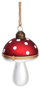 Sklenená ručne vyrobená vianočná ozdoba 9 cm Mushroom – Sass &amp; Belle