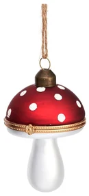 Sklenená ručne vyrobená vianočná ozdoba 9 cm Mushroom – Sass &amp; Belle