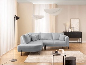 Svetlosivá ženilková rohová pohovka (ľavý roh/do L) Mauris – Ropez