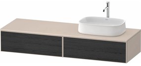 DURAVIT Zencha závesná skrinka pod umývadlo na dosku (umývadlo vpravo), 2 zásuvky, 1600 x 550 x 281 mm, dub čierny/taupe super matná, ZE4814R16830000