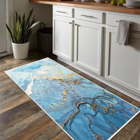 Modrý prateľný koberec 80x150 cm Blue Waves – Oyo Concept