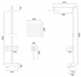 REA-P7050 - Sprchová súprava s batériou JACK, brúsené zlato