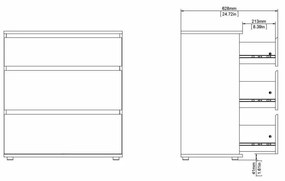 Biela nízka komoda 77x84 cm Nova – Tvilum