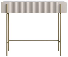 Toaletný stolík Malmi 100 cm - kašmírová / crema bianca / zlatá