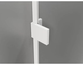 Mexen Lunar, polkruhový výklopný sprchový kút 90 x 90 cm, 8mm číre sklo, biely profil, 833-090L-090P-20-00