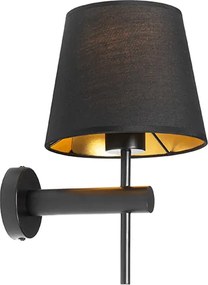 Moderná nástenná lampa čierna - Pluk