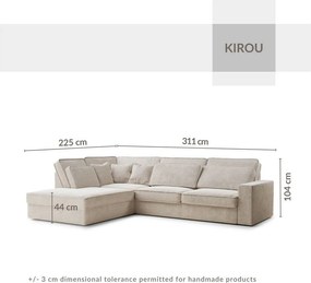 Svetlohnedá ženilková rohová pohovka (ľavý roh/do L) Kirou – Maison de Rêve