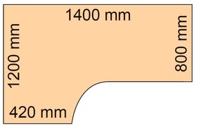Rohový kancelársky pracovný stôl MIRELLI A+, ľavý, orech