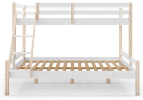 Biela poschodová detská posteľ z borovicového dreva 90x190/140x190 cm Livia – Marckeric