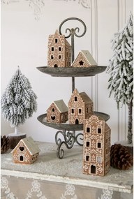 Porcelánový svietnik perníková chalúpka Gingerbread House - 8*7*7 cm
