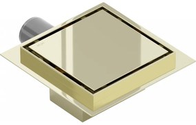 Mexen Flat nerezová podlahová vpusť 12x12 cm, zlatá, 1510012