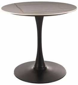 Jedálenský stôl Espero 80 cm, mramor / čierna