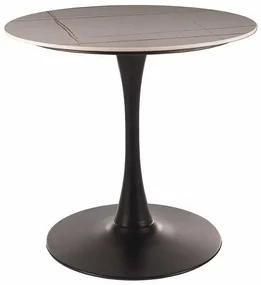 Jedálenský stôl Espero 80 cm, mramor / čierna