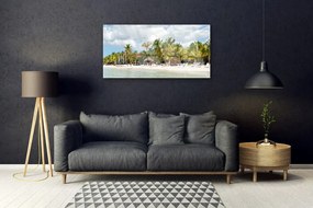 Obraz na skle Pláž palma stromy príroda 125x50 cm
