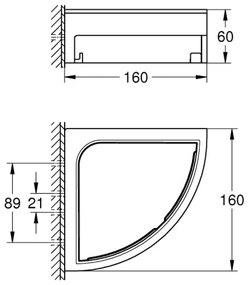 GROHE 411062430 - Rohová polička do sprchy ESSENTIALS 250 × 250 mm čierna
