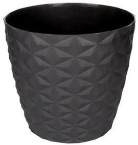 Crystal matt recyklovaný kvetináč 16 cm, antracit, 16 cm